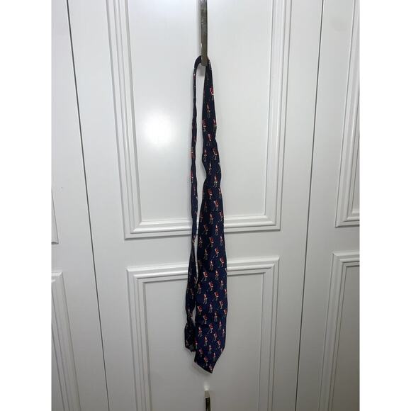 Jingle Bells Silk Christmas Necktie Golfing Santa Design Blue Men's Tie - Picture 4 of 6